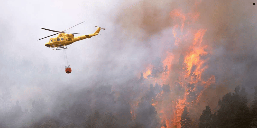 Incendio forestal en Colmenar Viejo obliga a desalojar viviendas y corta la M-104 cerca de las vías del AVE