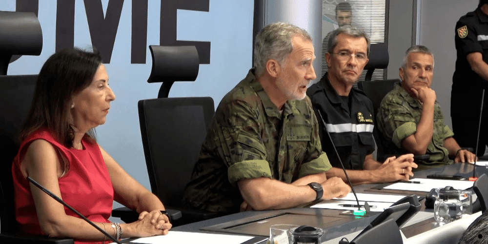 Reyes de España Felipe VI y Letizia en visita oficial a zonas afectadas por incendios forestales